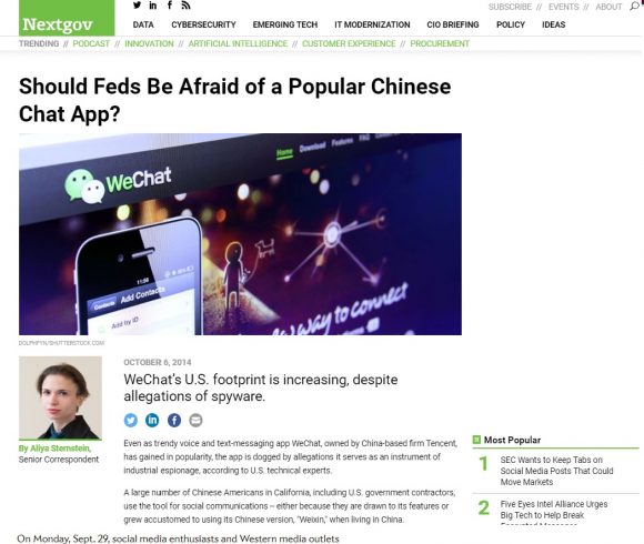 Should Feds be Afraid of a Popular Chinese Chat App?