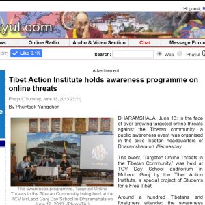 Tibet Action Institute holds awareness programme on online threats