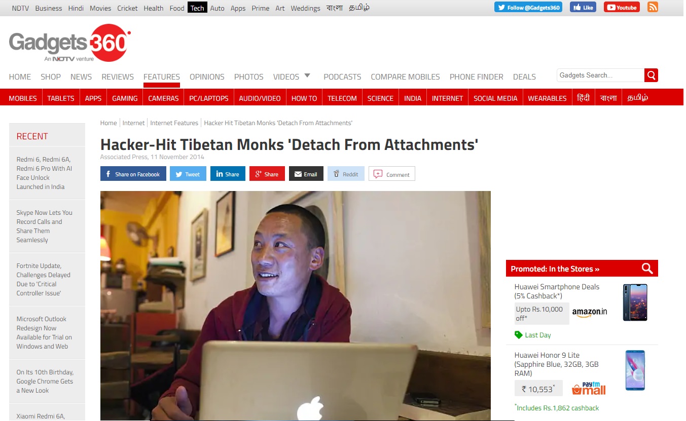 Hacker-Hit Tibetan Monks ‘Detach From Attachments’