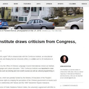 Confucius Institute draws criticism from Congress, community