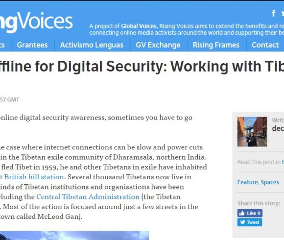 Getting Offline for Digital Security: Working with Tibetans in Exile