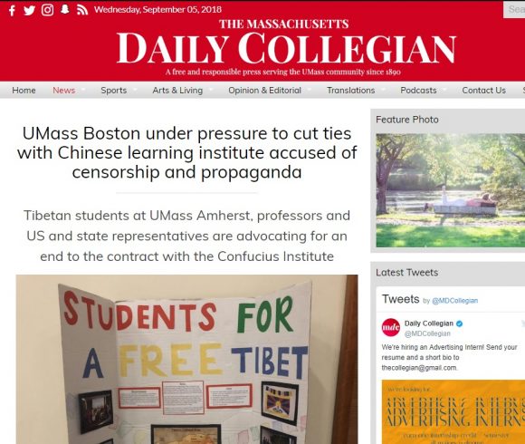 UMass Boston under pressure to cut ties with Chinese learning institute accused of censorship and propaganda
