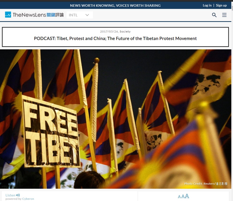 PODCAST-Tibet, Protest and China; The Future of the Tibetan Protest Movement