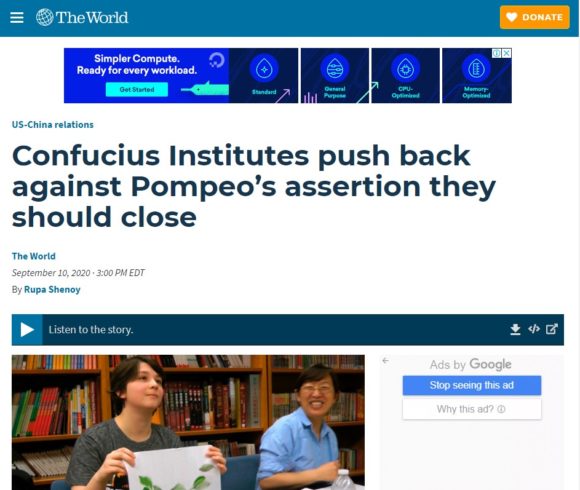 Confucius Institutes push back against Pompeo’s assertion they should close