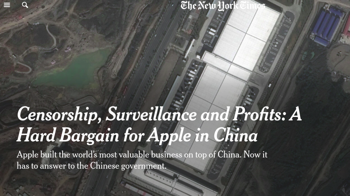 Censorship, Surveillance and Profits: A Hard Bargain for Apple in China
